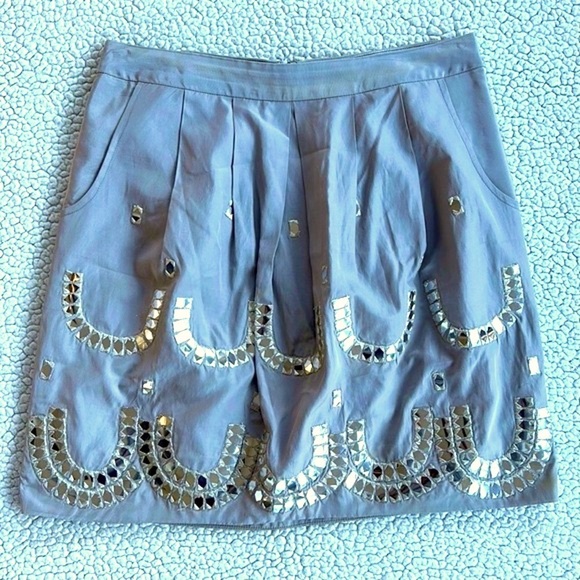 leifsdottir Dresses & Skirts - Leifsdottir Anthropologie Silk Blend Skirt with Pockets Size 4